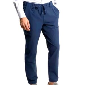 Peter Manning Everywhere Pant Mens 36(38Wx28L) Navy Elastic Waist 4 Way Stretch